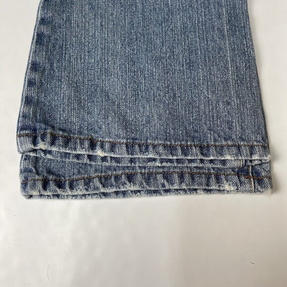 Squeeze Jeans Womens 3/4 Blue Light Wash Bootcut Distressed Embroidered Y2K - Picture 16 of 16